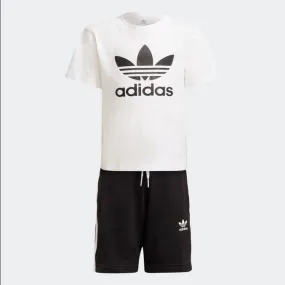 Adidas boy's suit t-shirt and shorts H25274 white black