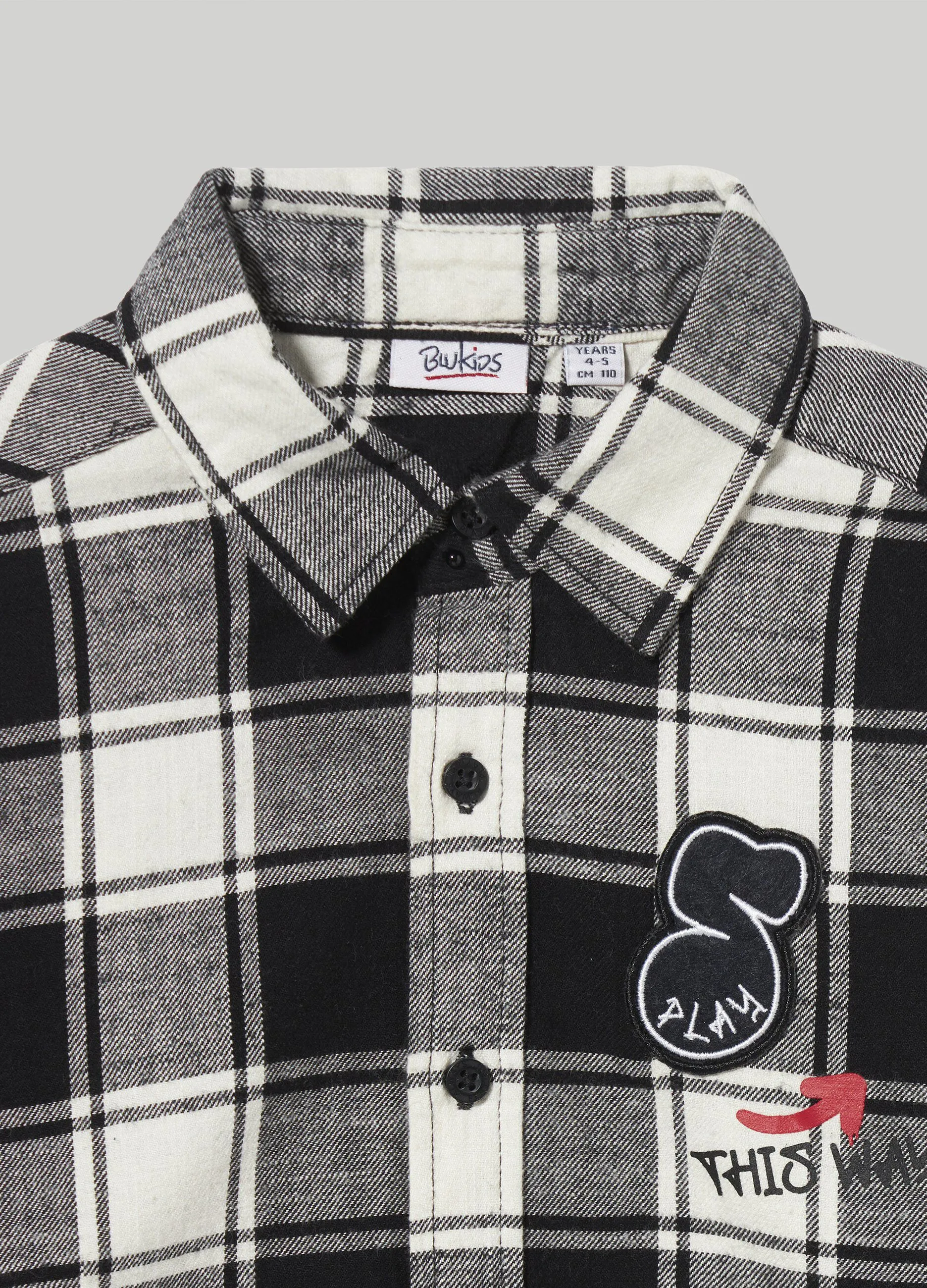 BLUKIDS  Camicia check in flanella di puro cotone bambino