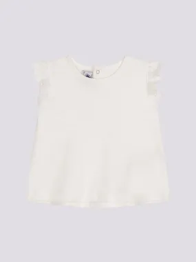 BLUSA BIANCA SENZA MANICHE IN COTONE PER BEB