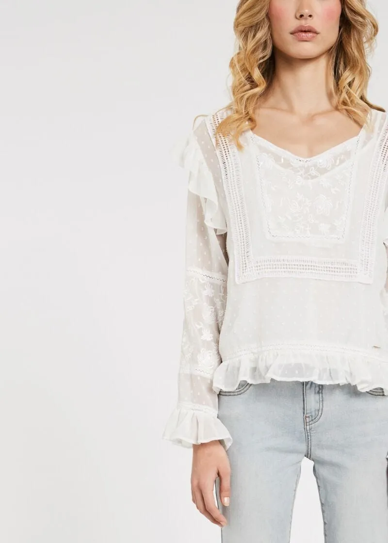 Blusa con rouche