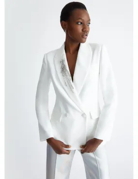 CA4138 GIACCA LIU JO DONNA DETTAGLIO GIOIELLO BLAZER BIANCO WOMAN DOPPIOPETTO