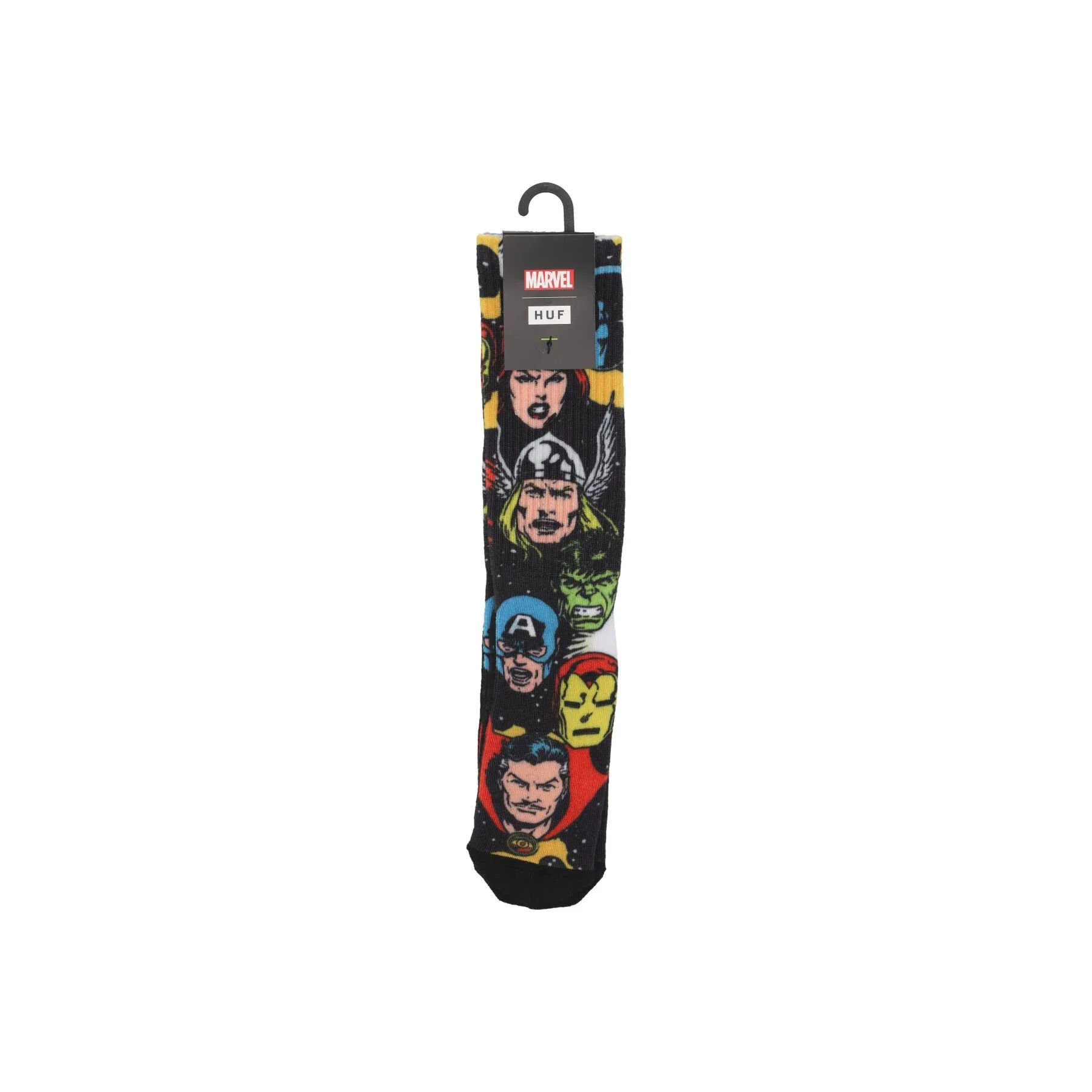 Calza Media Uomo Galactic Heads Crew Sock X Avengers Black