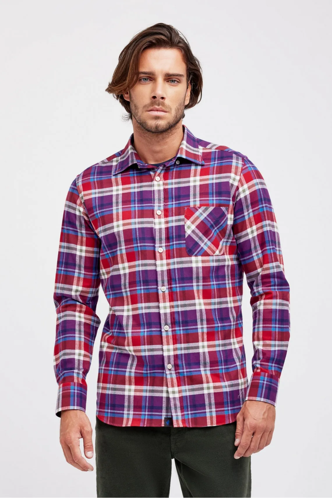 CAMICIA COLLO BUTTON DOWN BORDEAUX