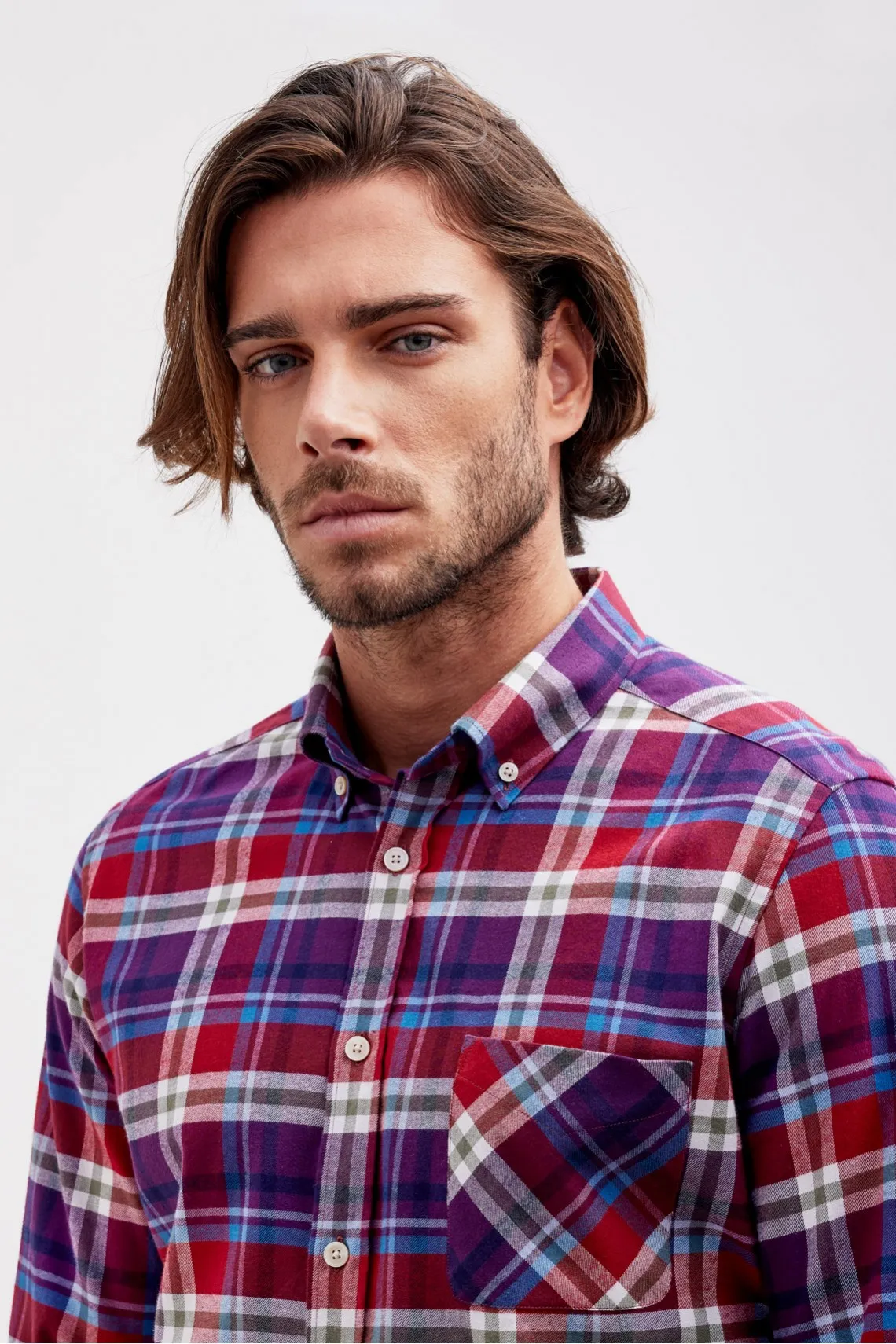 CAMICIA COLLO BUTTON DOWN BORDEAUX