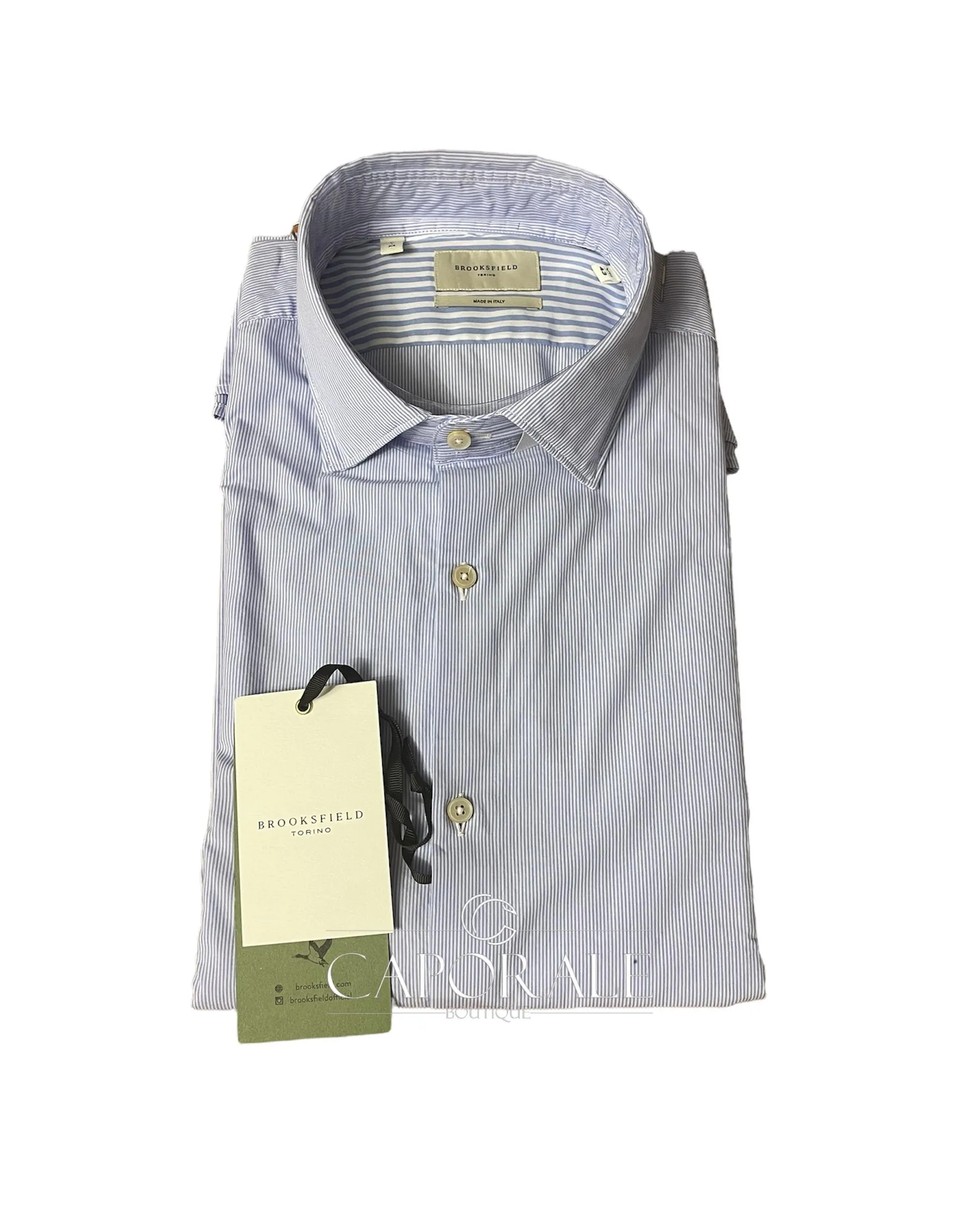 Camicia Uomo Brooksfield Azzurro/Bianco 202CQ601