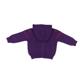 Cardigan Viola Con Cappuccio Bimba E Neonata