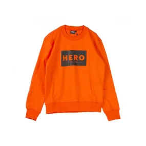 FELPA GIROCOLLO HERO LOGO ORANGE