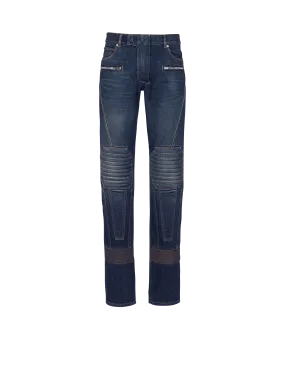 Jeans biker dritti in denim