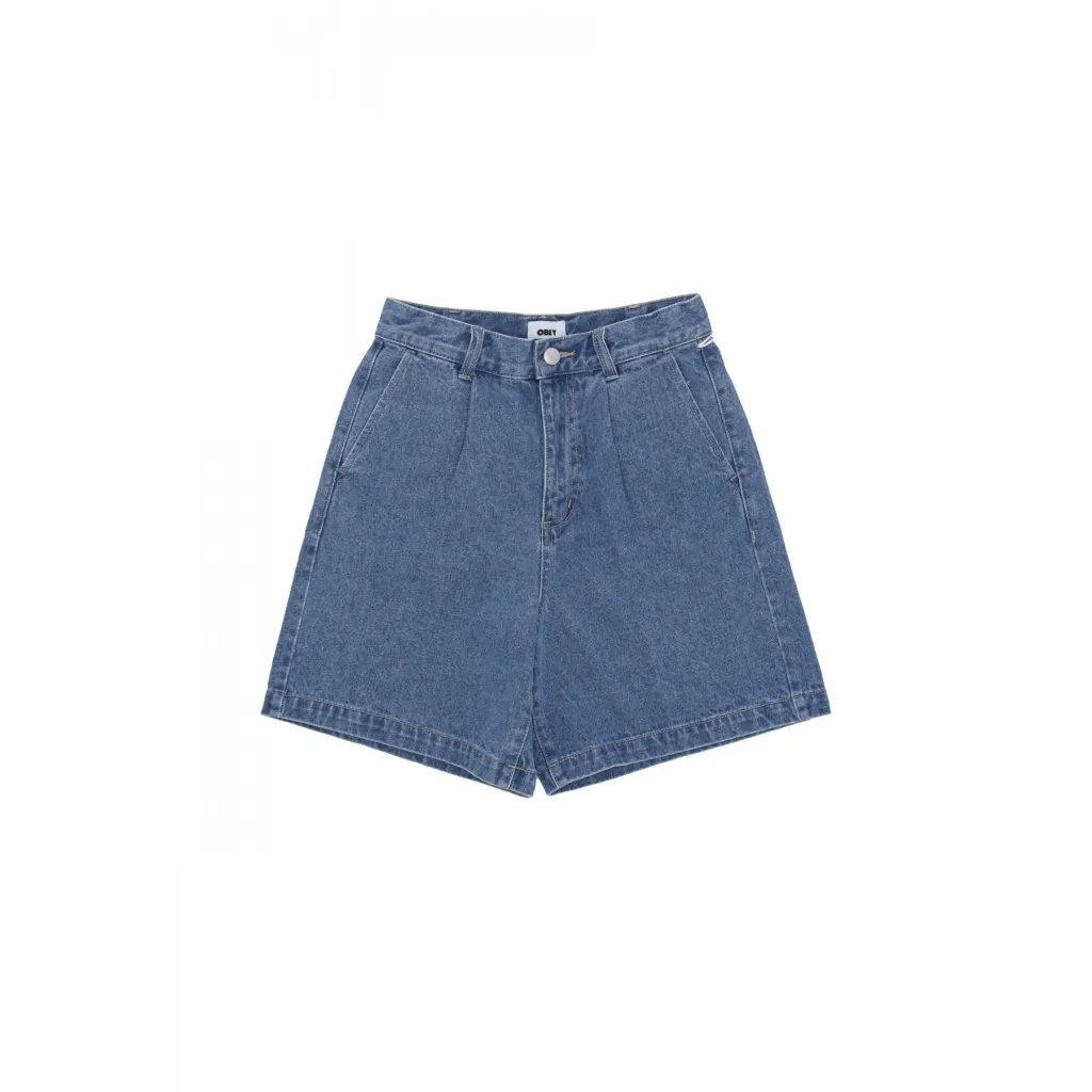 jeans corto donna w eli pleated short LIGHT INDIGO