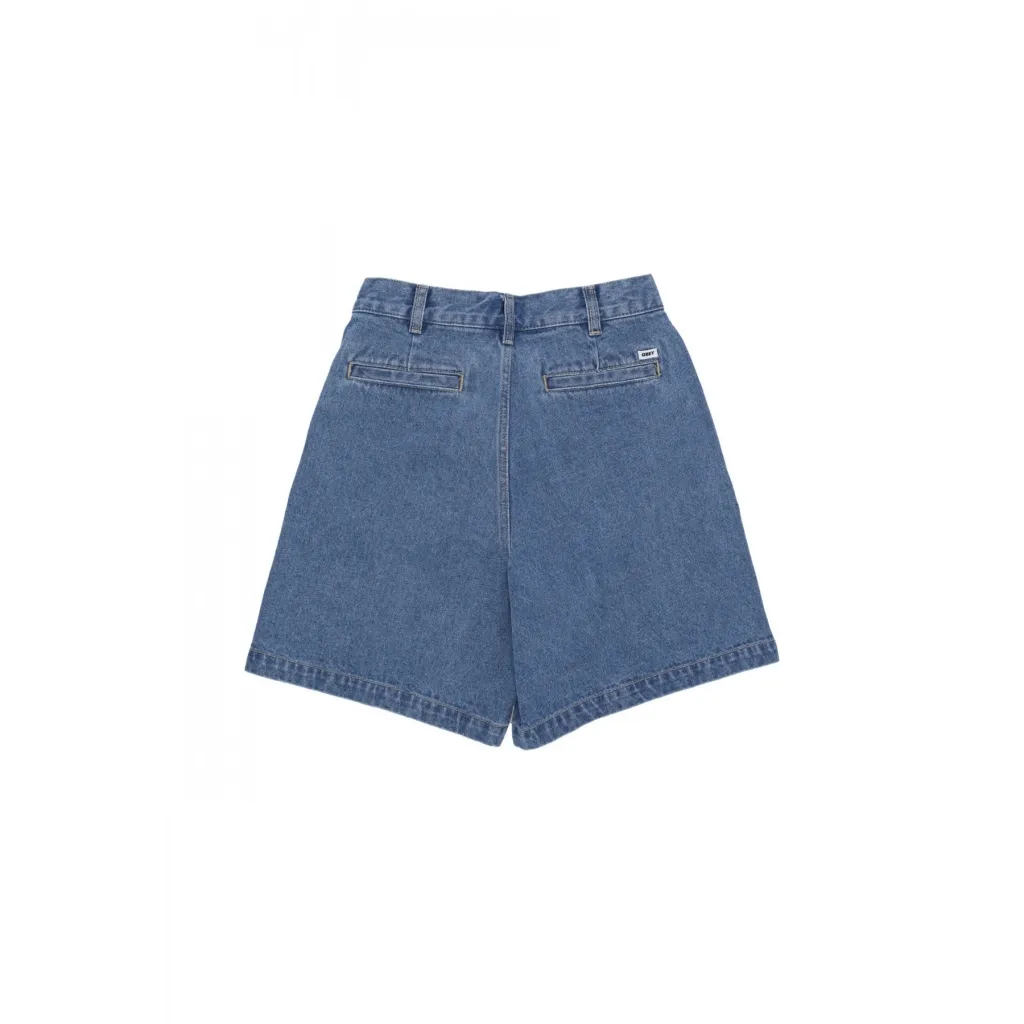 jeans corto donna w eli pleated short LIGHT INDIGO