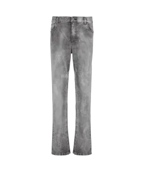 Jeans regular in denim grigio