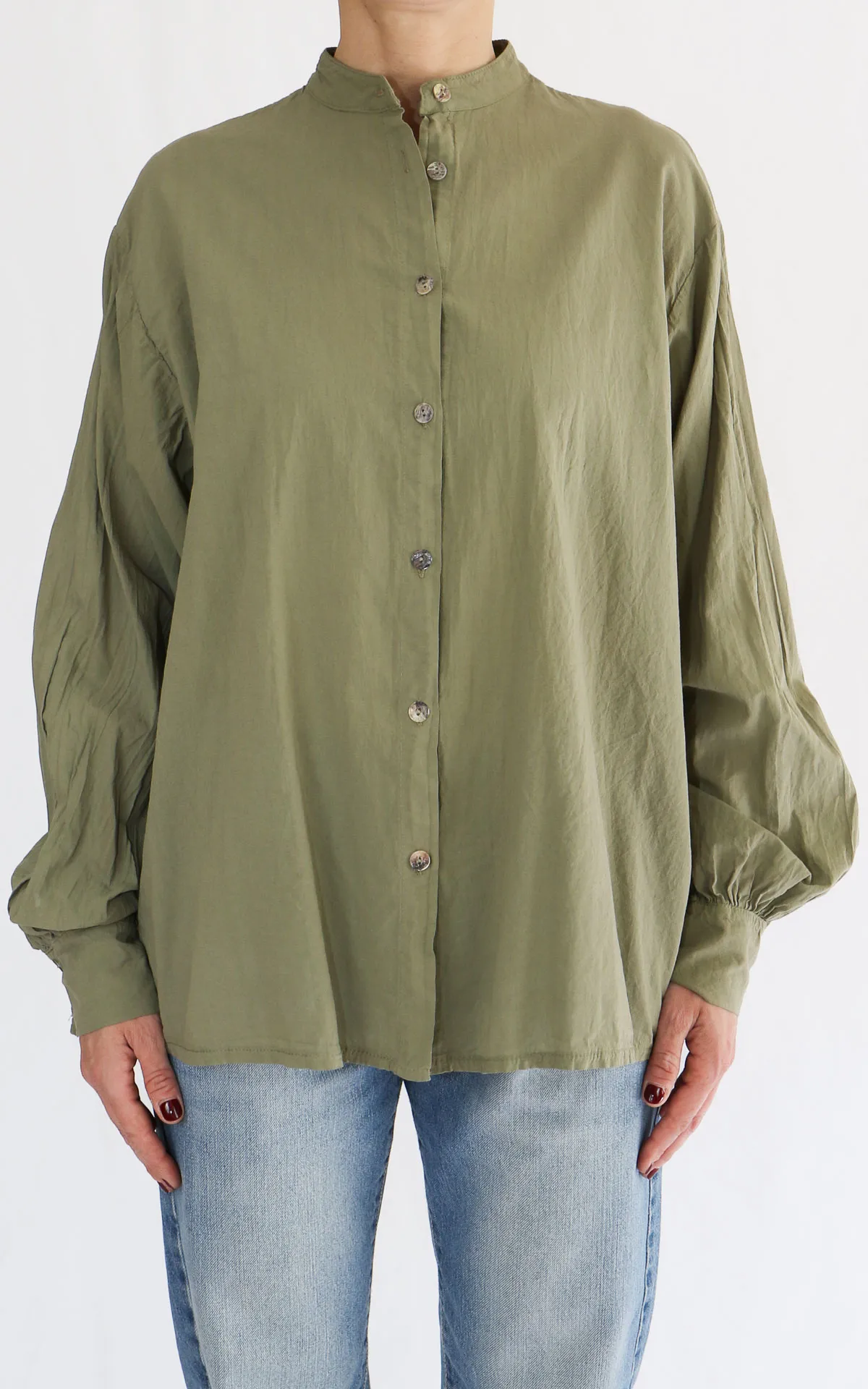 Off-on – Camicia mussola coreana – Verde militare