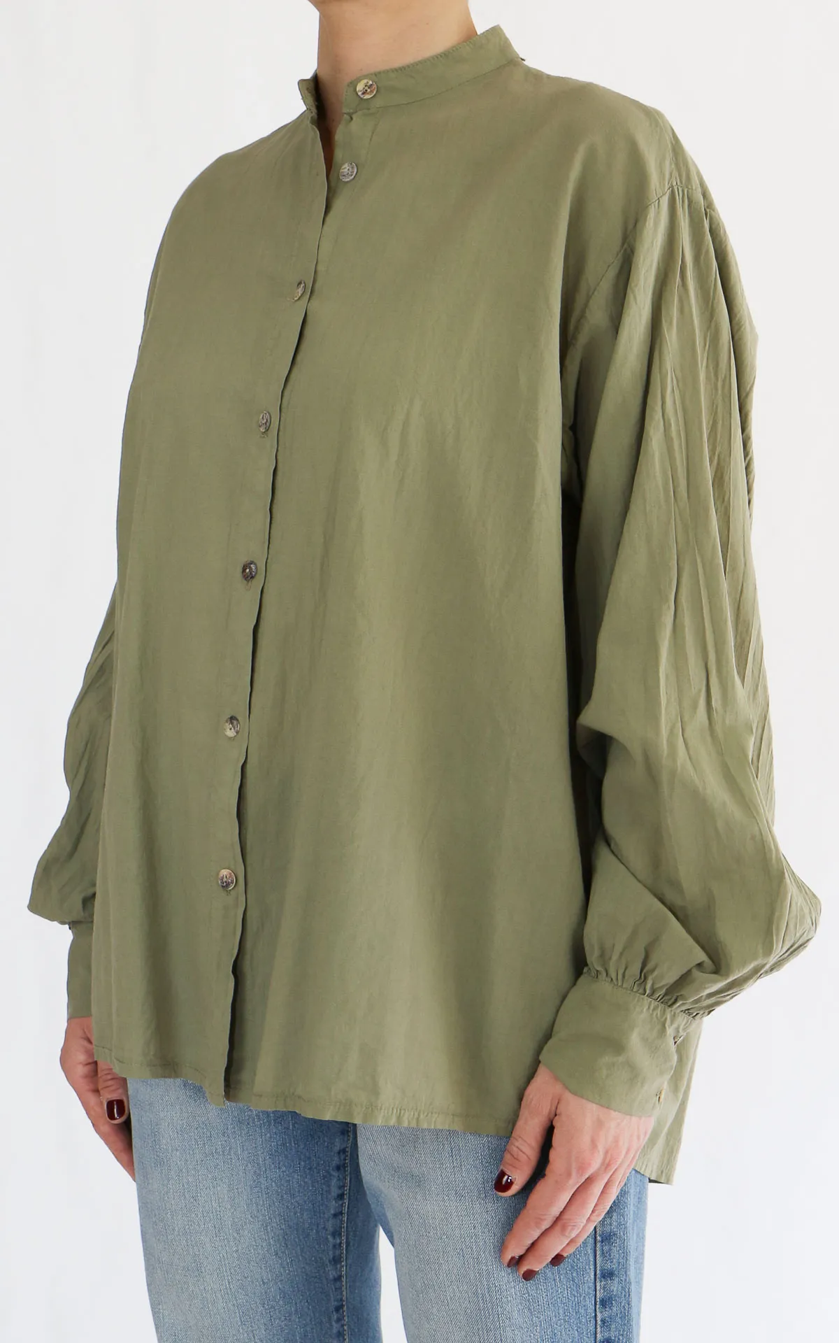 Off-on – Camicia mussola coreana – Verde militare