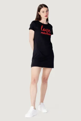 Vestito corto Love Moschino stampa logo  Nero